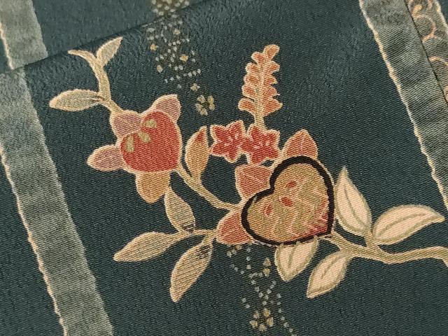 平和屋着物■小紋 竹枝花間道 金彩 洗える着物 CABF9841ev