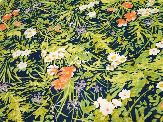 平和屋着物■小紋 草花文 洗える着物 CABF9845ev