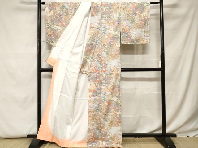 平和屋着物■小紋 人物御所解文 洗える着物 CABF9853ev