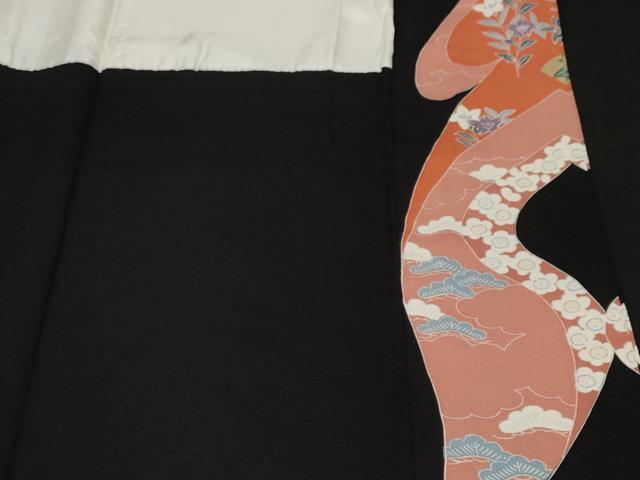 平和屋着物■豪華黒留袖 檜扇花文 金彩 正絹 逸品 CABF9859ev