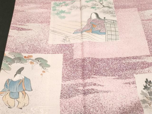 平和屋着物■訪問着 手描き 色紙人物風景文 正絹 逸品 CABF9866ev