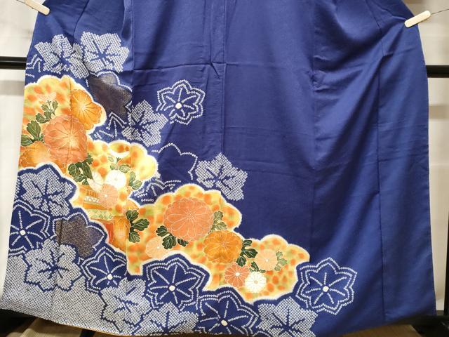 平和屋着物■訪問着 駒刺繍 絞り 雲取り花文 正絹 逸品 CABF9870ev