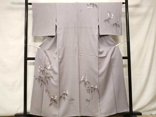 平和屋着物□訪問着 手描き 蔦の葉花文 正絹 逸品 CABF9884ev