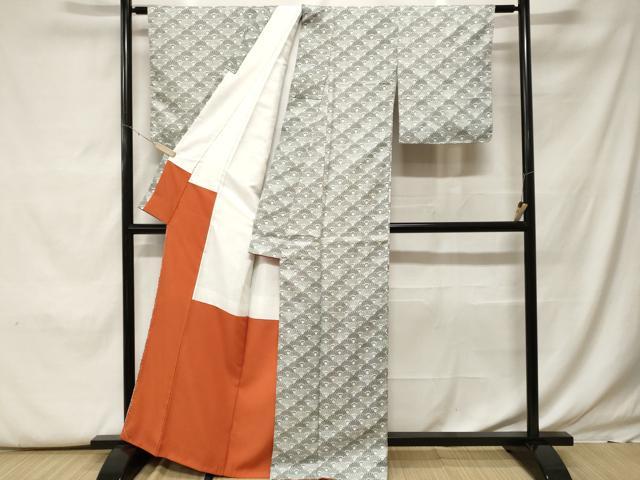 平和屋着物■小紋 青海波花文 洗える着物 CABF9891ev