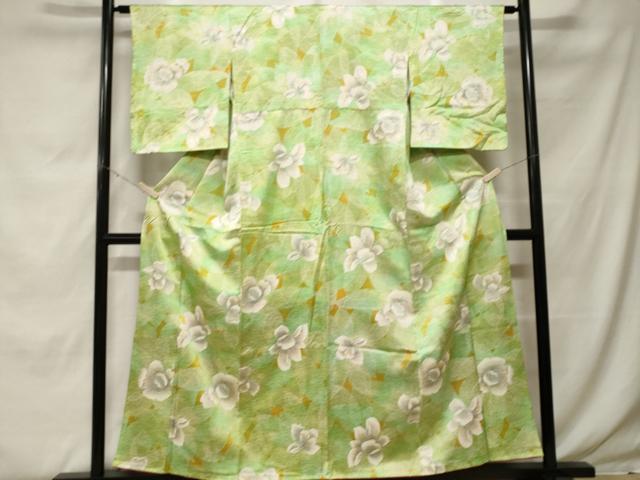 平和屋着物■小紋 草花文 暈し染め 金彩 洗える着物 CABF9898ev