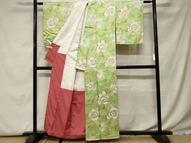 平和屋着物■小紋 草花文 暈し染め 金彩 洗える着物 CABF9898ev