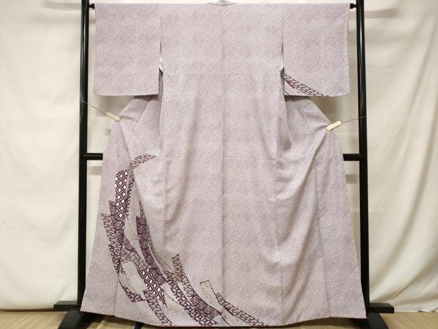 平和屋着物■訪問着 短冊吉祥花文 鹿の子 洗える着物 CABF9903ev