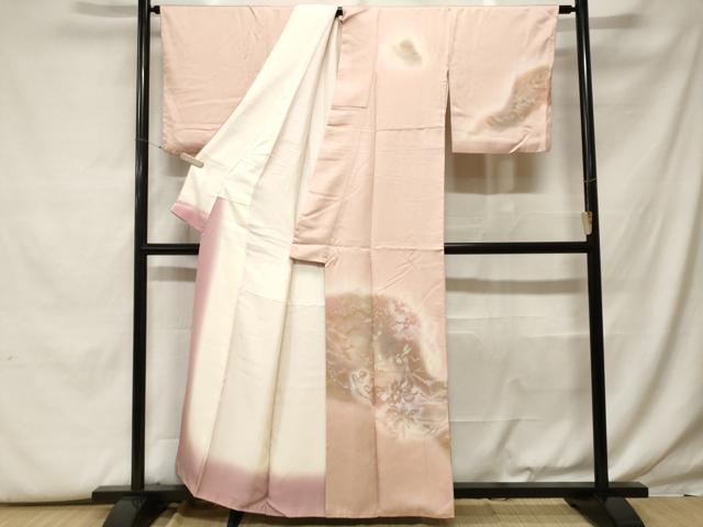 平和屋着物■訪問着 シルエット 枝花文 暈し染め 金銀彩 正絹 逸品 CABF9942ev