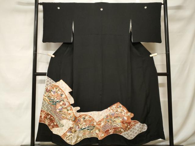 平和屋着物■豪華黒留袖 駒刺繍 辻が花 金彩 正絹 逸品 CABF9945ev