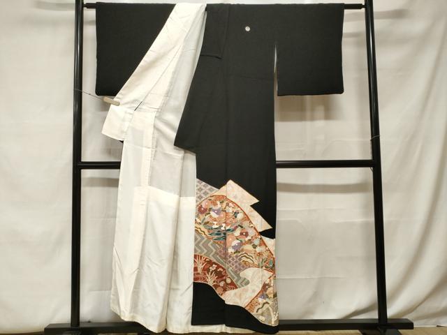 平和屋着物■豪華黒留袖 駒刺繍 辻が花 金彩 正絹 逸品 CABF9945ev