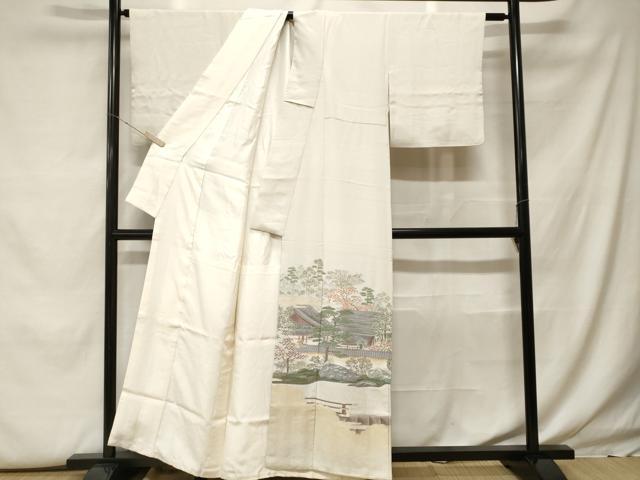 平和屋着物■豪華色留袖 寿光織 風景文 金糸 正絹 逸品 CABF9946ev