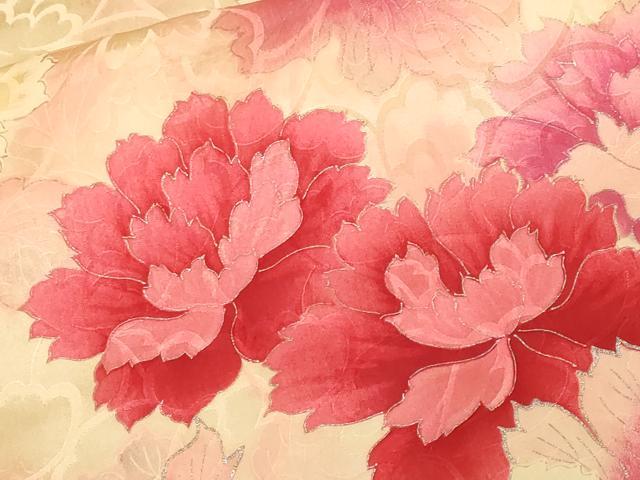 平和屋着物■豪華振袖 駒刺繍 草花文 暈し染め 正絹 逸品 CABF9953ev