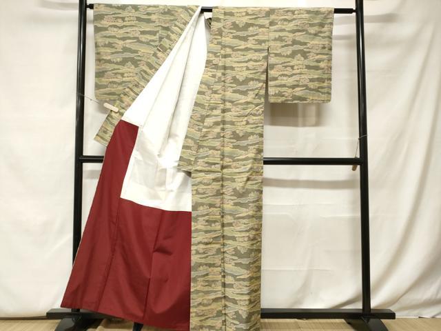 平和屋着物■上質な紬 樹林文 正絹 逸品 未使用 CABF9960ev