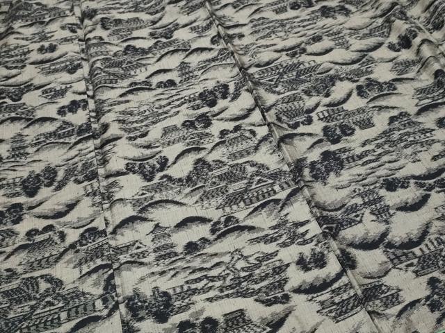 平和屋着物■上質な紬 遠山風景文 正絹 逸品 CABF9961ev