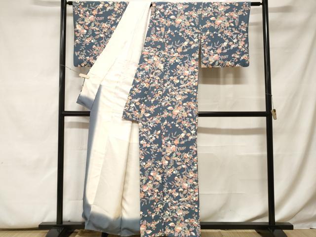 平和屋着物■上質な小紋 枝花鳥文 正絹 逸品 CABF9965ev