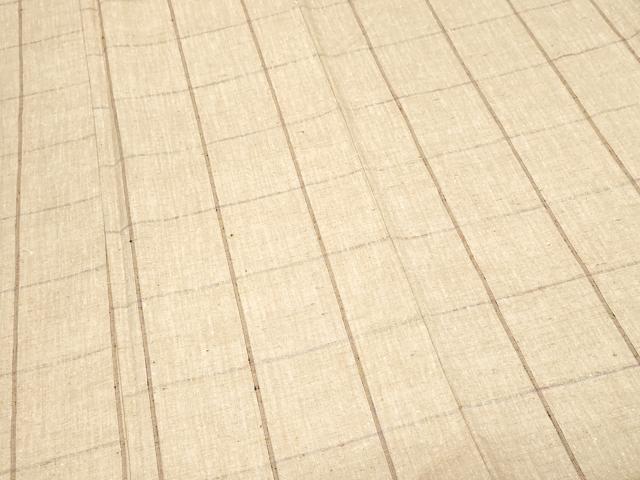平和屋着物■上質な紬 格子柄 正絹 逸品 CABF9966ev