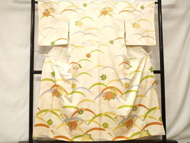 平和屋着物■訪問着 芝草エ霞舞花文 金彩 正絹 逸品 CABF9968ev