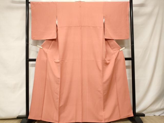 平和屋着物■上質な色無地 曙色 正絹 逸品 CABF9972ev