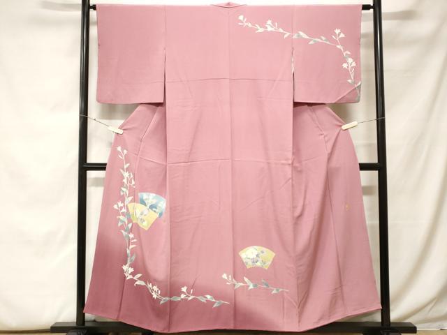 平和屋着物■訪問着 作家物 地紙枝花文 暈し染め 正絹 逸品 CABF9981ev