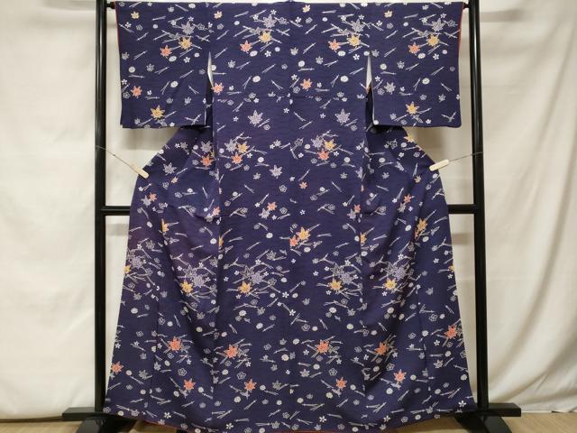 平和屋着物■上質な小紋 吹き寄せ文 正絹 逸品 CABF9983ev