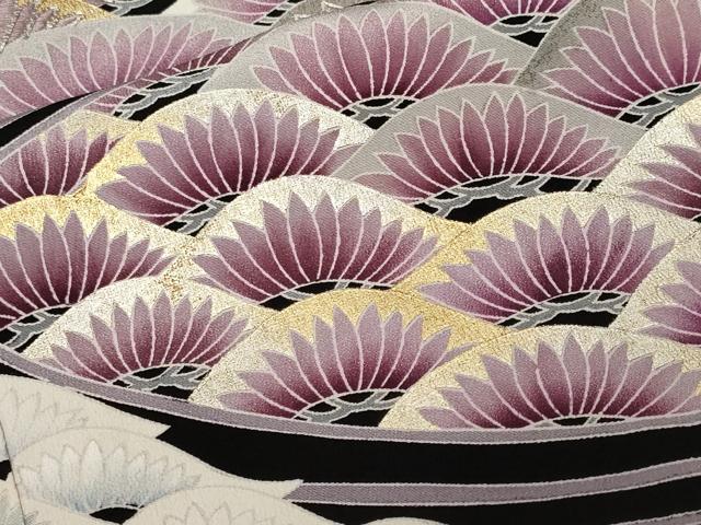 平和屋着物■豪華黒留袖 駒刺繍 松葉文 金銀彩 正絹 逸品 CABF9984ev