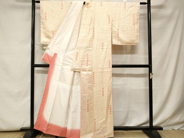 平和屋着物■上質な小紋 幾何学扇面文 正絹 逸品 CABF9986ev