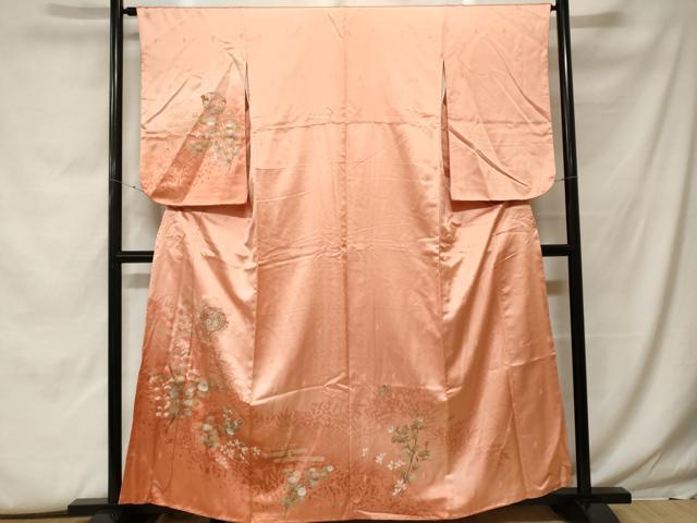 平和屋着物■訪問着 刺繍 枝花文 花車文 暈し染め 金彩 正絹 逸品 CABF9987ev