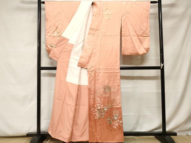 平和屋着物■訪問着 刺繍 枝花文 花車文 暈し染め 金彩 正絹 逸品 CABF9987ev