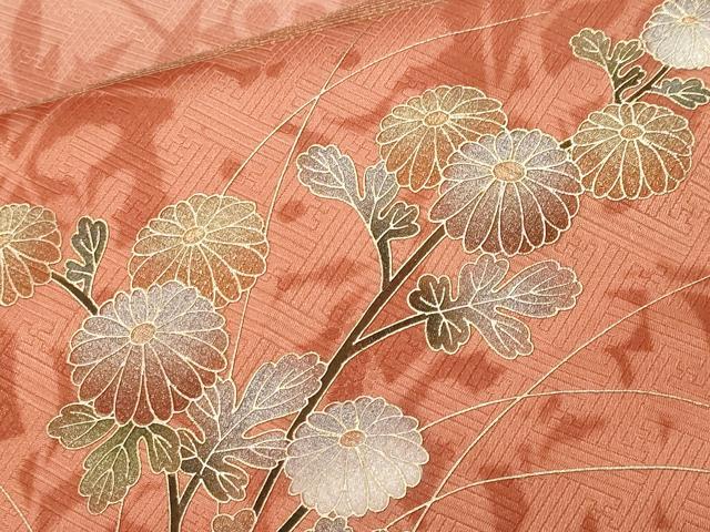 平和屋着物■訪問着 刺繍 枝花文 花車文 暈し染め 金彩 正絹 逸品 CABF9987ev