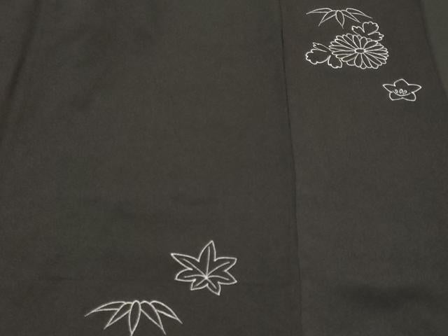 平和屋着物■豪華黒留袖 刺繍 流水舟桐文 正絹 逸品 CABF9999ev