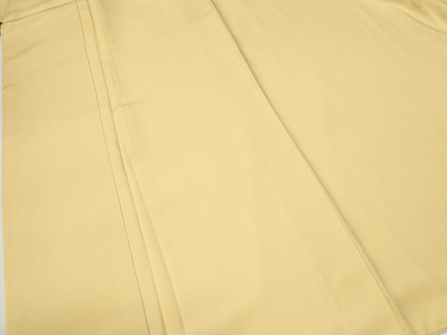 平和屋着物●上質な色無地 伊と幸 卵色 反端付き 正絹 逸品 未使用 CABG0004yc