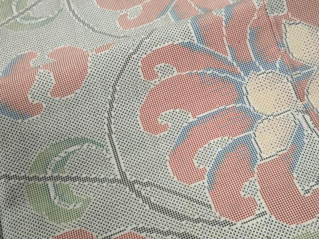 平和屋着物●本場大島紬 7マルキ 更紗花唐草文 重田季隆作 証紙付き 正絹 逸品 CABG0010yc