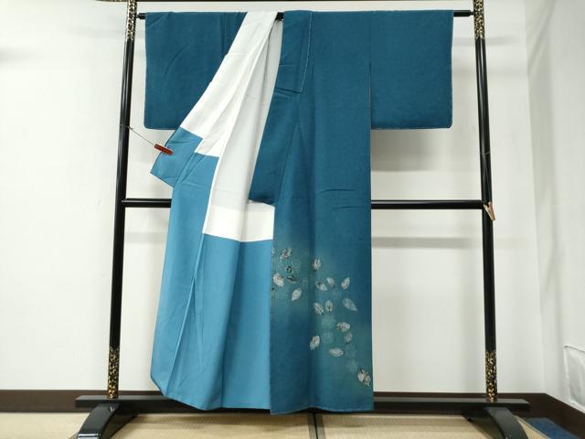 平和屋着物●色留訪問着 舞花文 御召縮緬 正絹 逸品 未使用 CABG0018yc