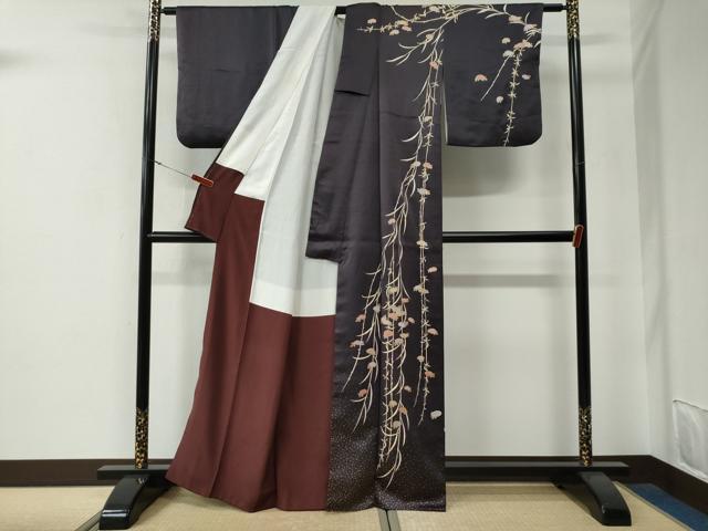 平和屋着物●訪問着 刺繍 万寿菊 金彩 正絹 逸品 CABG0030yc