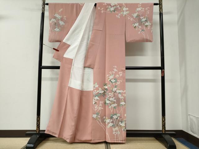 平和屋着物●訪問着 友禅 作家物 枝花文 暈し染め 正絹 逸品 CABG0034yc