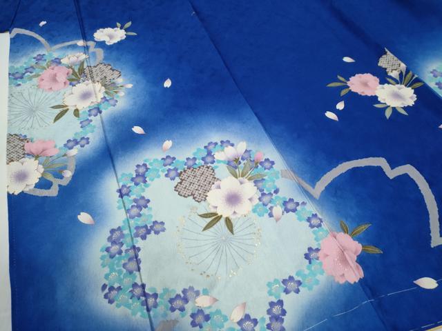 平和屋着物●豪華振袖 舞桜文 ラメ糸 蛍暈し 金彩 正絹 逸品 未使用 CABG0037yc