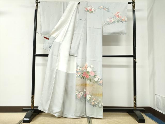 平和屋着物●京友禅の第一人者 松井青々 訪問着 草花文 暈し染め 金彩 正絹 逸品 未使用 CABG0039yc