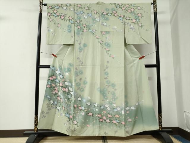 平和屋着物●十日町友禅作家 一梗 訪問着 枝花文 暈し染め 松坂屋扱い 正絹 逸品 CABG0045yc