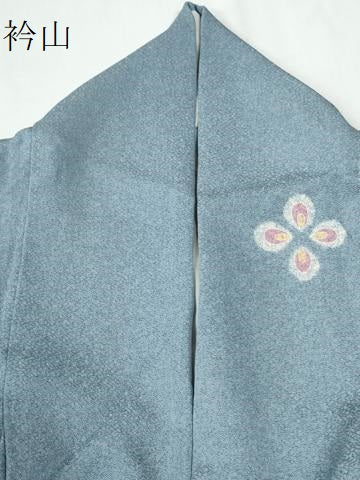 平和屋着物●京友禅作家 松井佚鴦 訪問着 駒刺繍 花蝶丸文 金彩 正絹 逸品 CABG0050yc