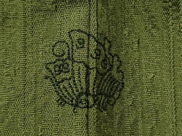 平和屋着物●上質な色無地 霞地紋 草色 さが美扱い 正絹 逸品 未使用 CABG0063yc