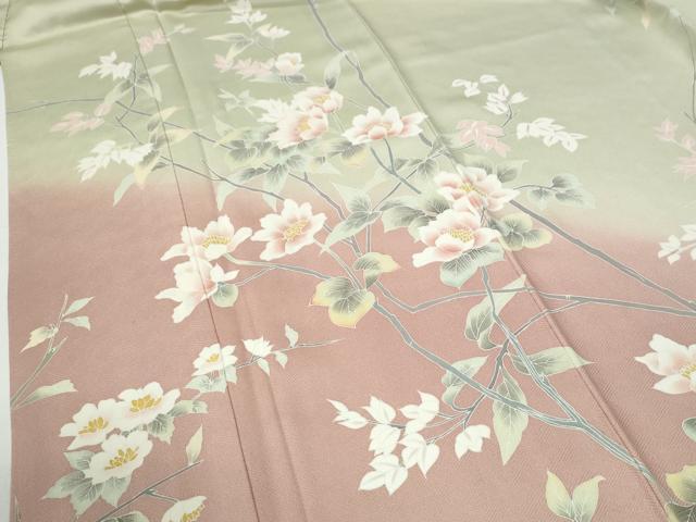 平和屋着物●訪問着 枝花文 暈し染め 正絹 逸品 CABG0069yc