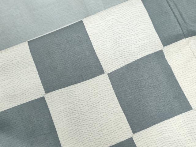 平和屋着物●訪問着 本場染大島紬 胴抜き仕立て 市松文 正絹 逸品 CABG0071yc