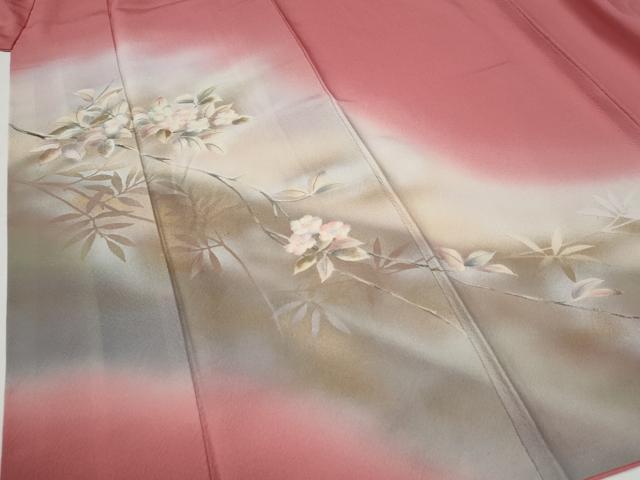 平和屋着物●染色作家 草野一騎 訪問着 枝花文 暈し染め 正絹 逸品 CABG0077yc
