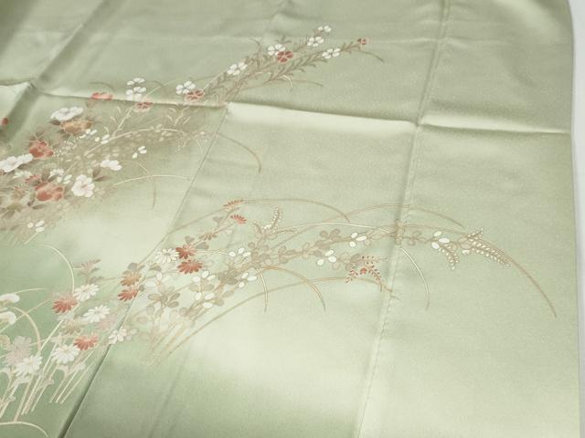 平和屋着物●訪問着 駒刺繍 牡丹花文 暈し染め 金彩 正絹 逸品 CABG0079yc