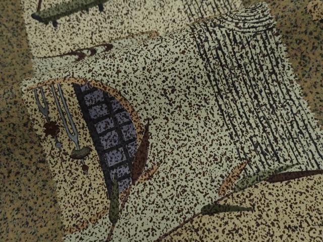 平和屋着物●本場染大島紬 風景間道 正絹 逸品 CABG0093yc