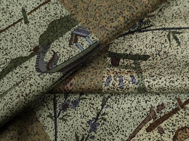 平和屋着物●本場染大島紬 風景間道 正絹 逸品 CABG0093yc