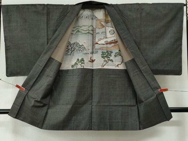 平和屋着物●男性 本場大島紬 アンサンブル 100亀甲 総詰め 正絹 逸品 未使用 CABG0097yc