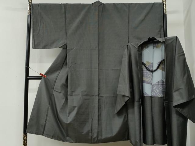 平和屋着物●男性 本場大島紬 アンサンブル 格子 正絹 逸品 CABG0099yc