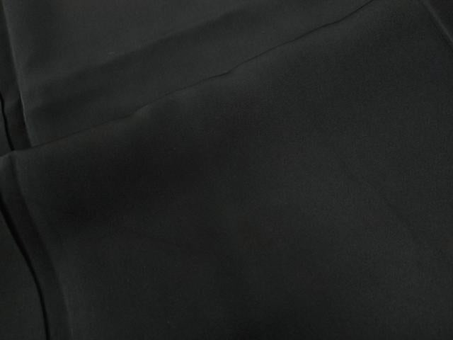 平和屋着物●男性 黒紋付 羽織セット 羽裏:虎 正絹 逸品 CABG0101yc