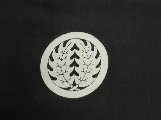 平和屋着物●男性 黒紋付 羽織セット 羽裏:富士・風景文 正絹 逸品 CABG0105yc